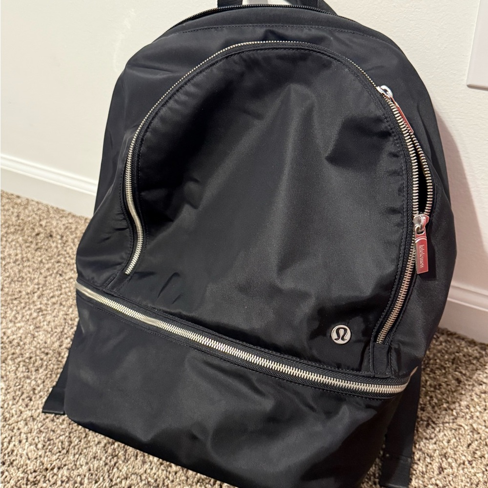 lululemon athletica Black Backpack with Silver Accents